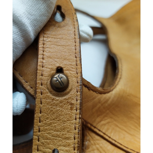 Frye Olive Tanned Tote In Brown Tan Leather Double Handle Large Bag - Picture 13 of 16